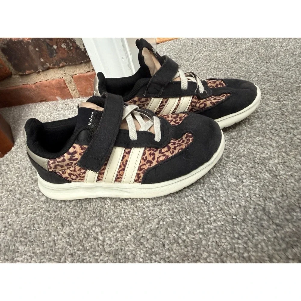 Adidas Tensaur Run 2.0 Toddler Sneakers Leopard Print BlackSize 10K